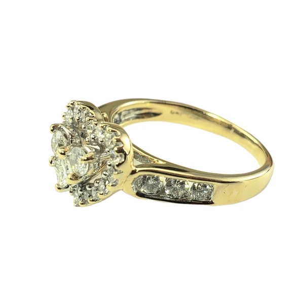 14 Karat Yellow Gold Diamond Heart Ring Size 6.25 #15699 - Picture 2 of 7